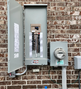 Portable generator interlock installed at electrical panel